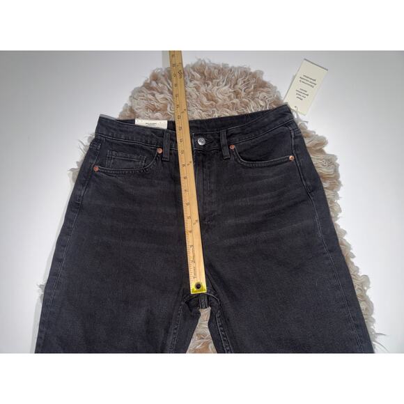 H & M women’s New slim straight regular fit high waisted ankle black jeans - Picture 6 of 16